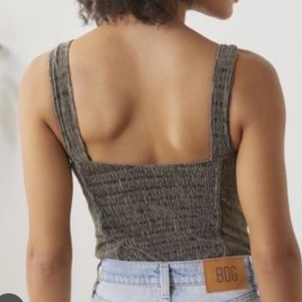 Out From Under Luna Velvet Corset Bodysuit S Carbon Gray - Picture 3 of 5
